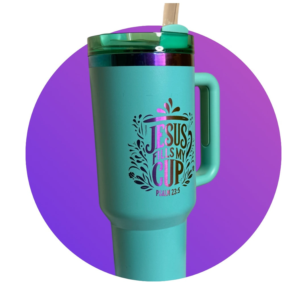 40 oz. Thermal Cup Jesus fills my Cup