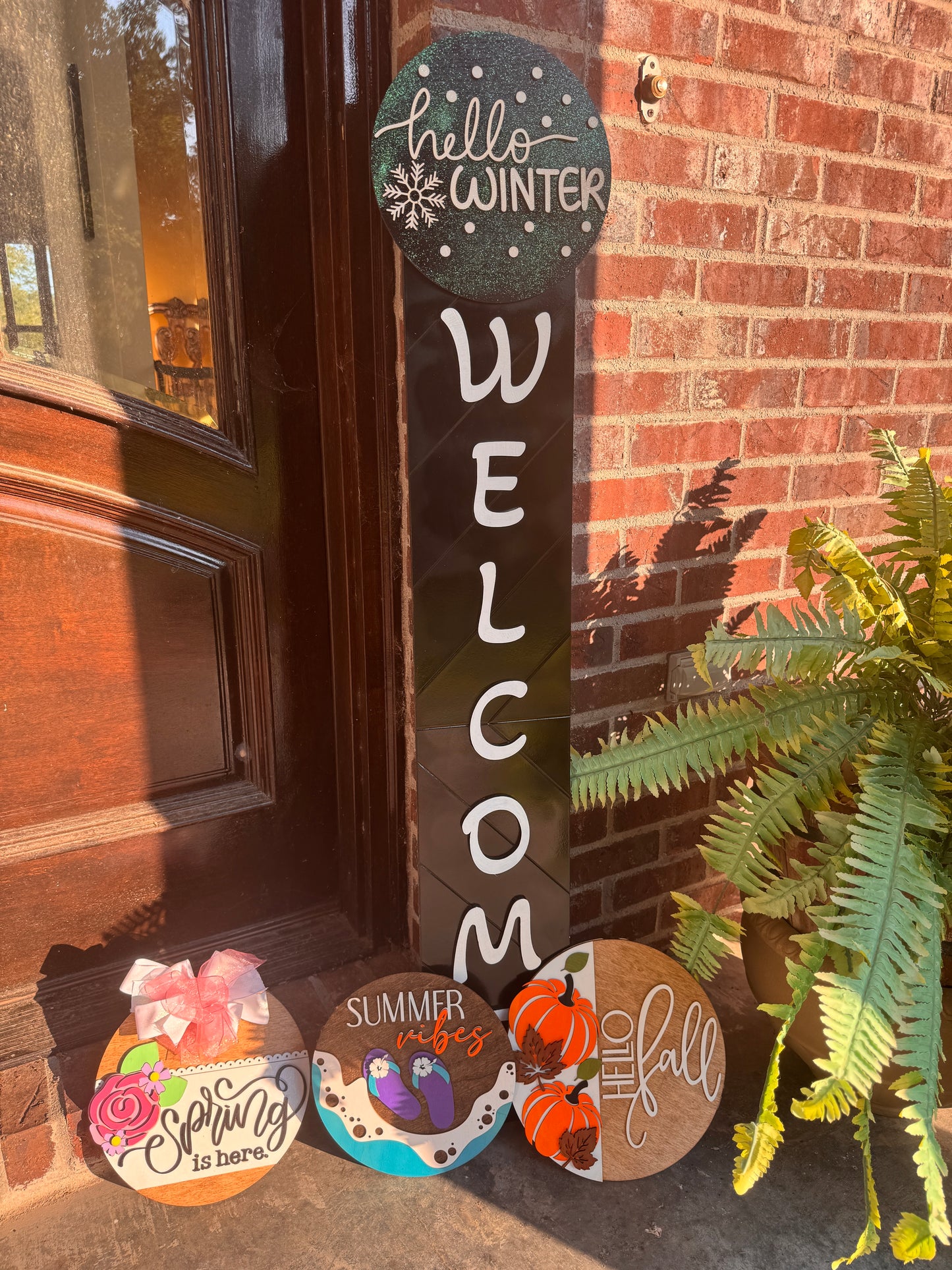Welcome Porch sign with Changeable Toppers