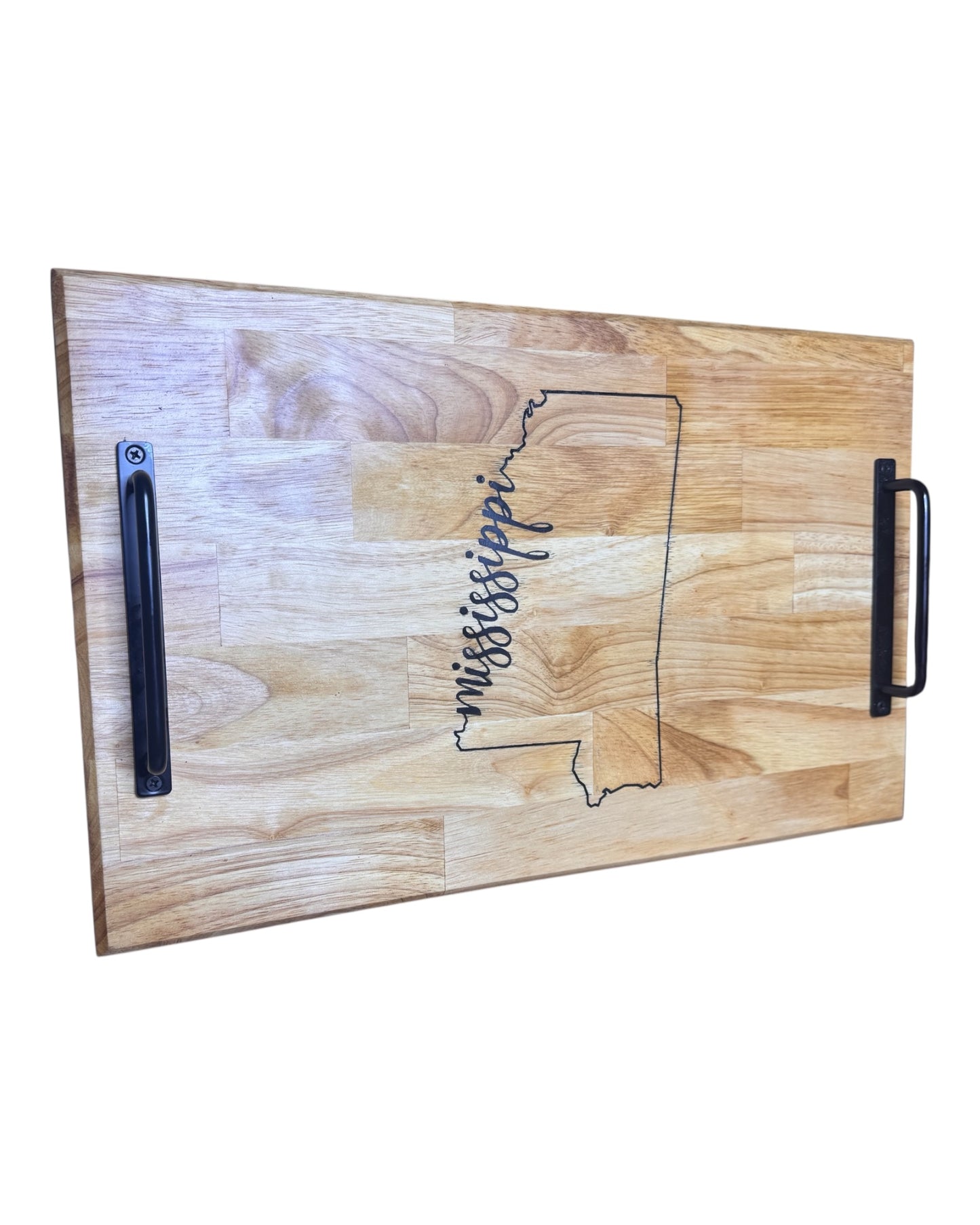 Patriotic Mississippi Charcuterie Board with Handles – Butcher Block Serving Tray