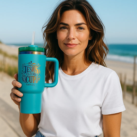 40 oz. Thermal Cup Jesus fills my Cup