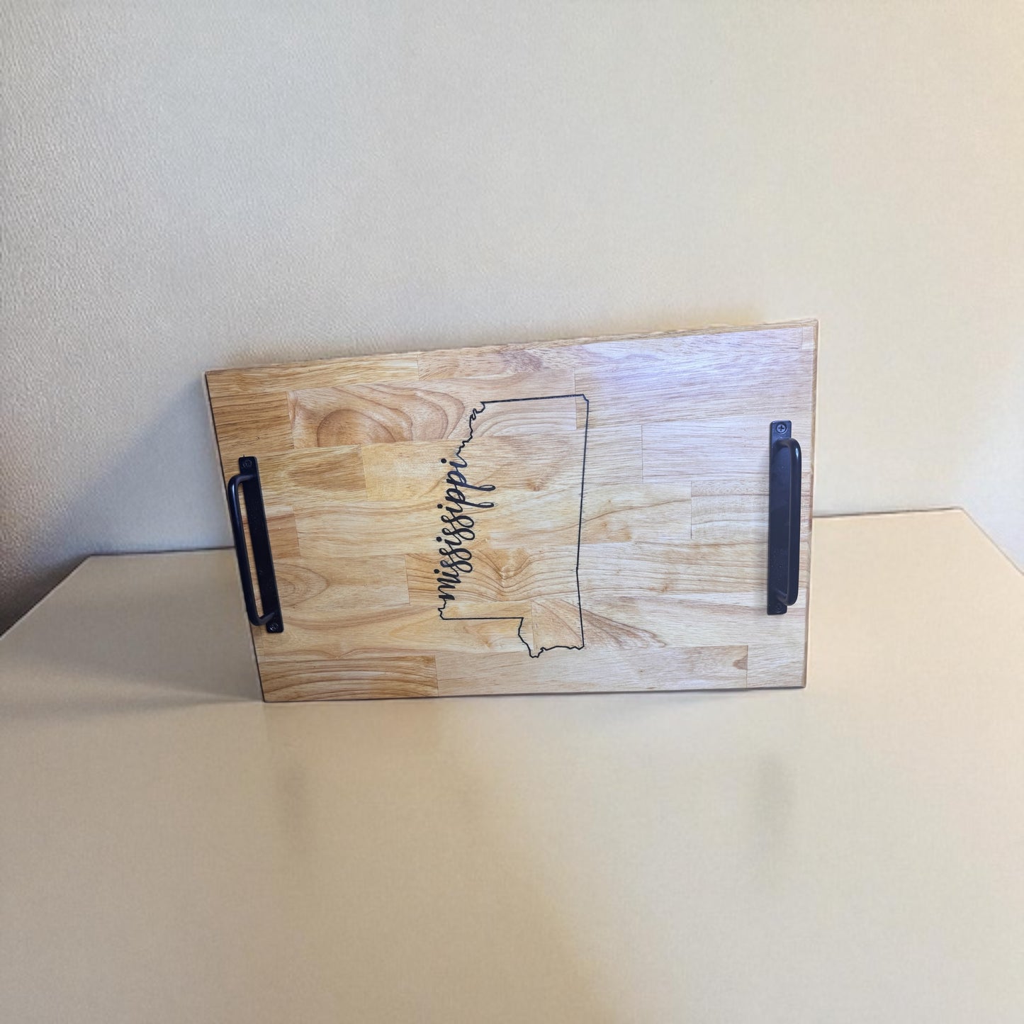 Patriotic Mississippi Charcuterie Board with Handles – Butcher Block Serving Tray