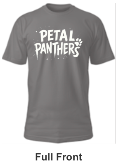 Petal Panther Spirt Shirt- Petal Panthers white